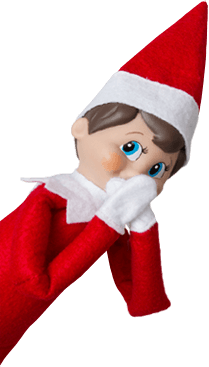 scout elf with hands covering his mouth
