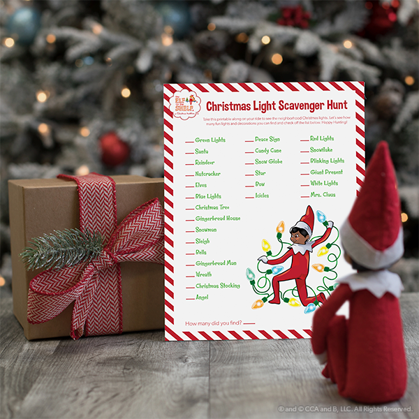 Elf and scavenger hunt printable