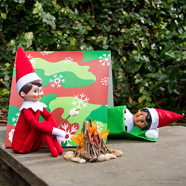 Elves camping with printable