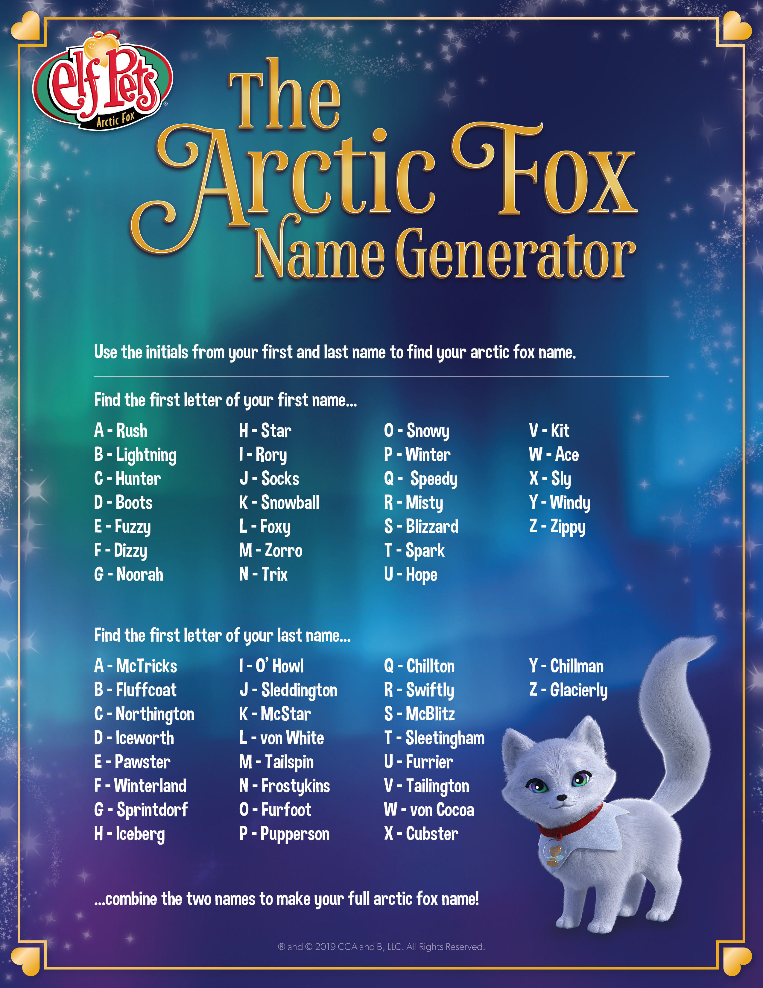 135100 Arctic Fox Name Generator REV 1 