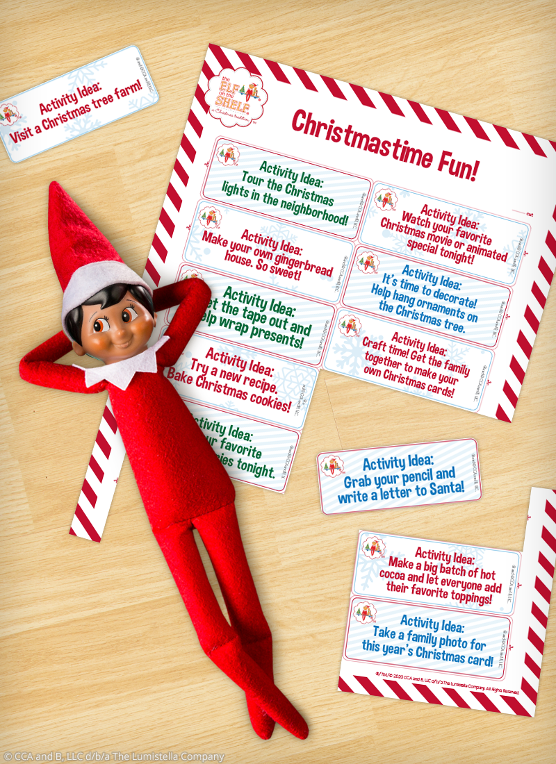 Elf with activity cards