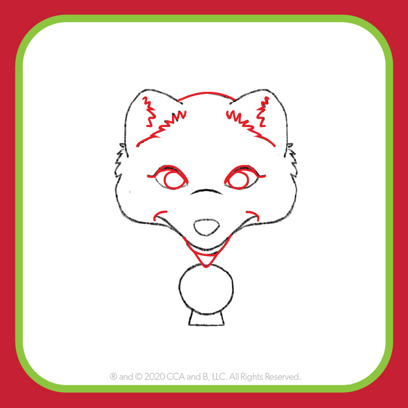 fox face drawing for kids