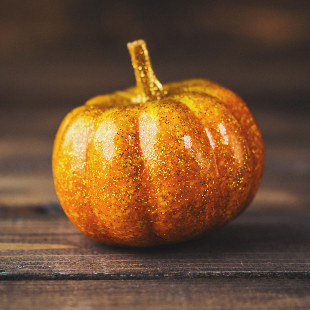 No-Carve Glitter Pumpkin