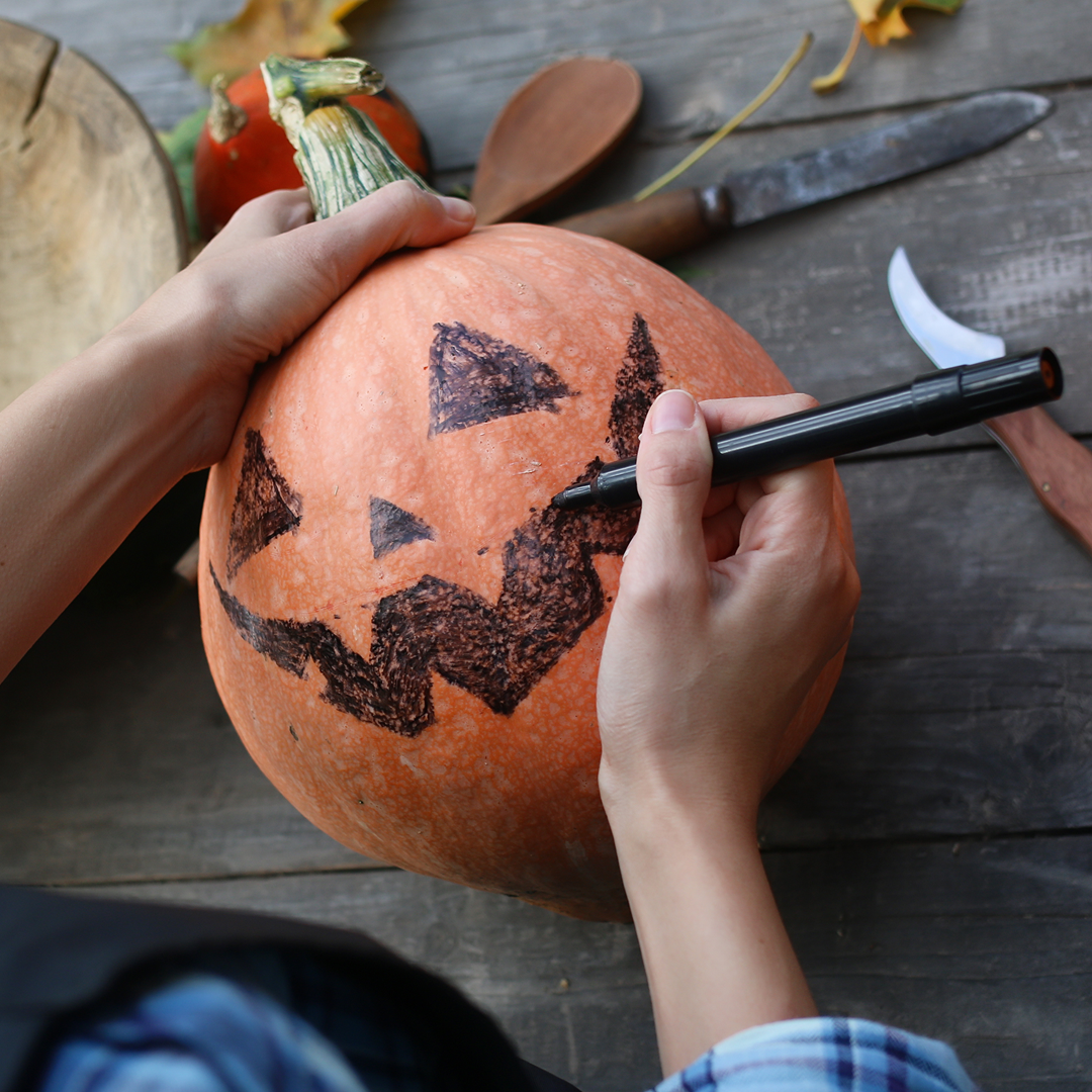 No-Carve Doodling Pumpkin