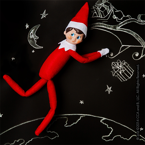 elf with chalk drawing