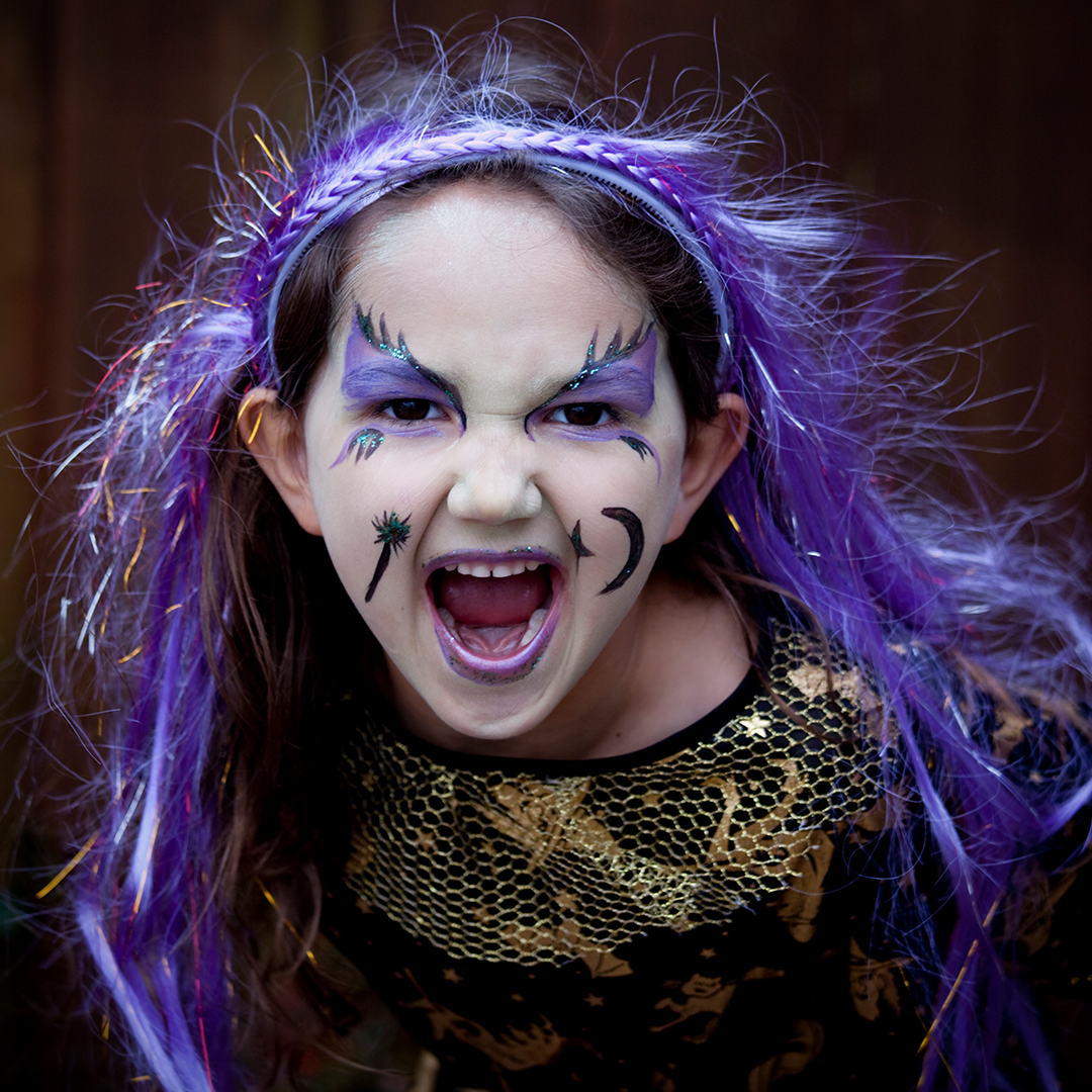 Wicked witch: Halloween face painting ideas for kids