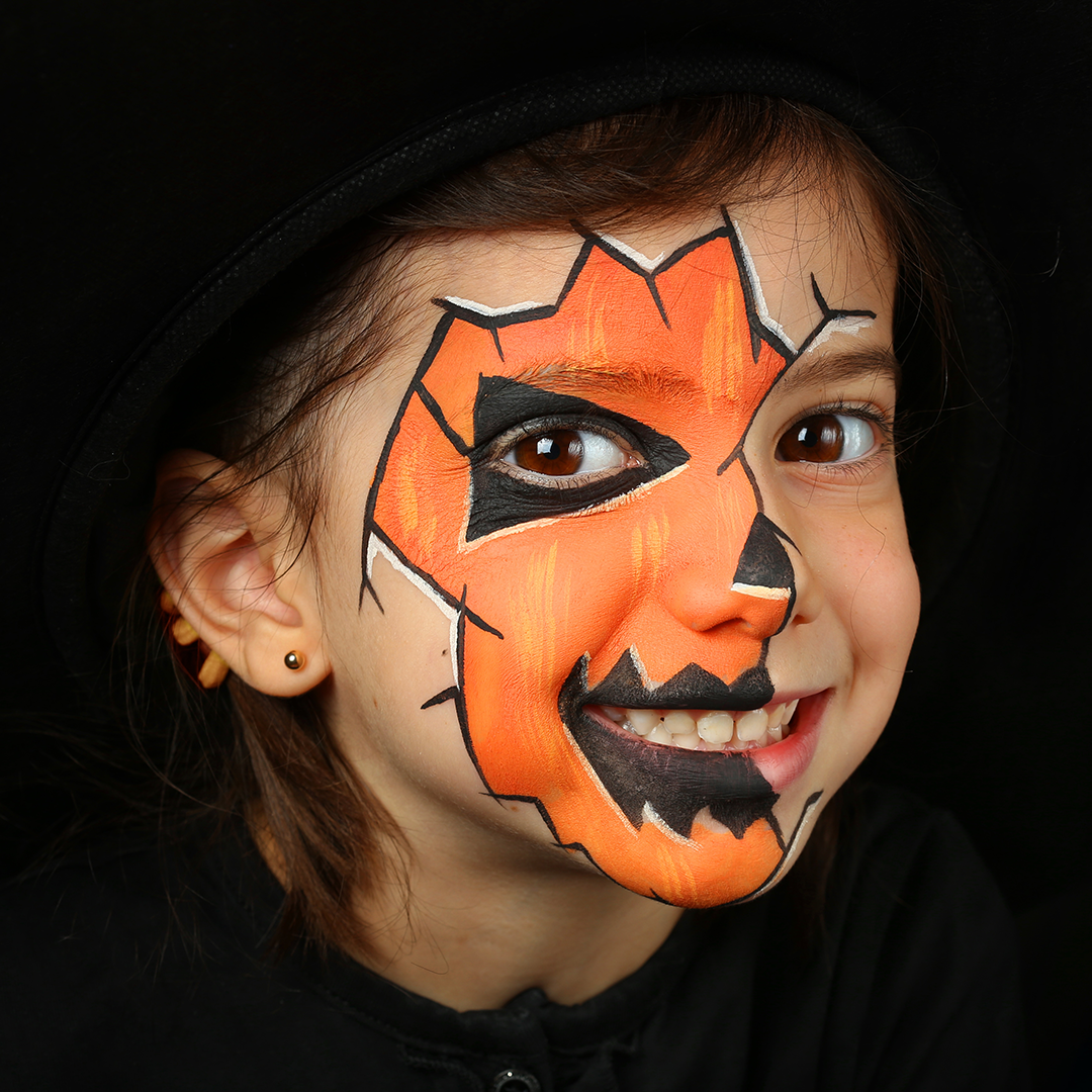 Kids halloween , black and white, face paint ideas