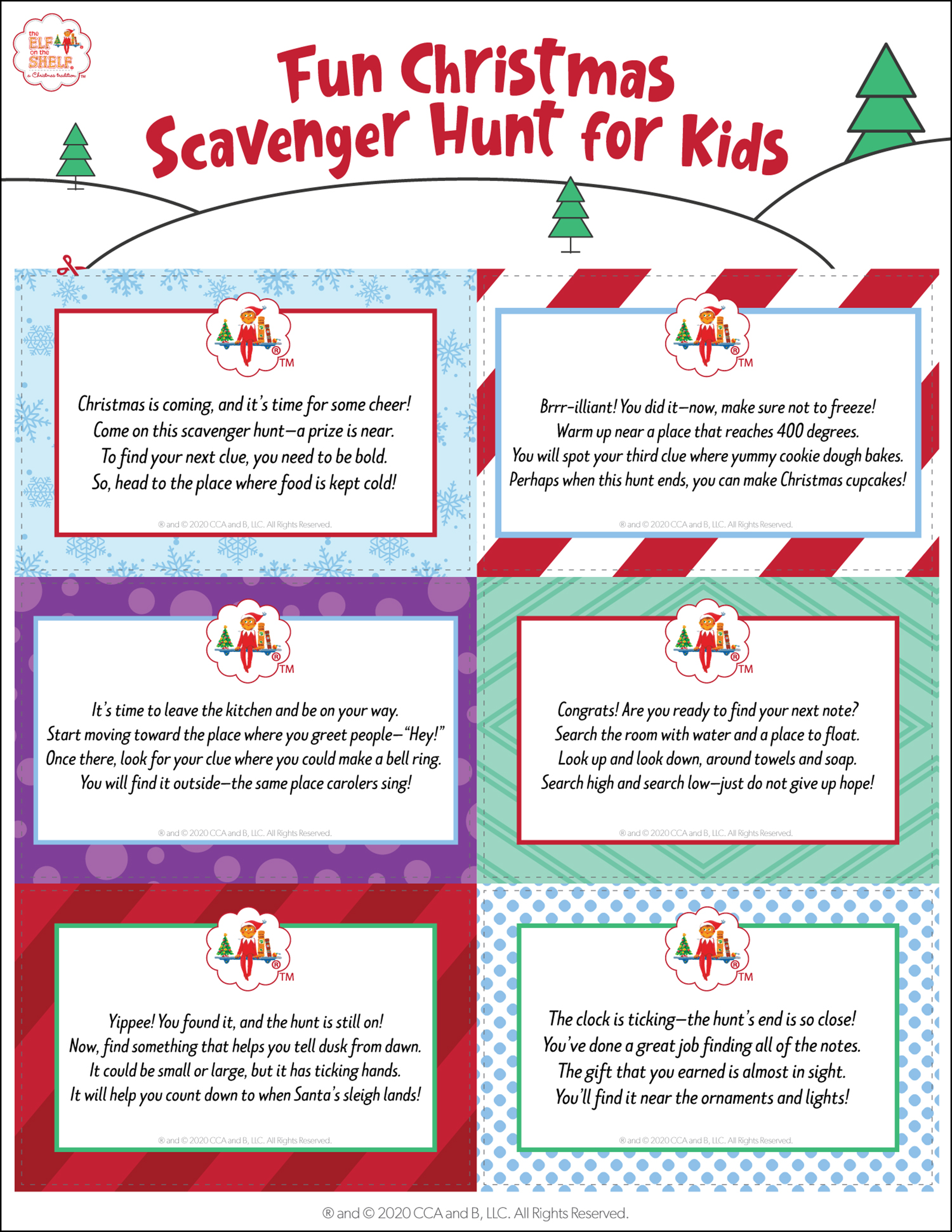 Download 4 Free Printable Christmas Scavenger Hunts  The Elf on the Shelf