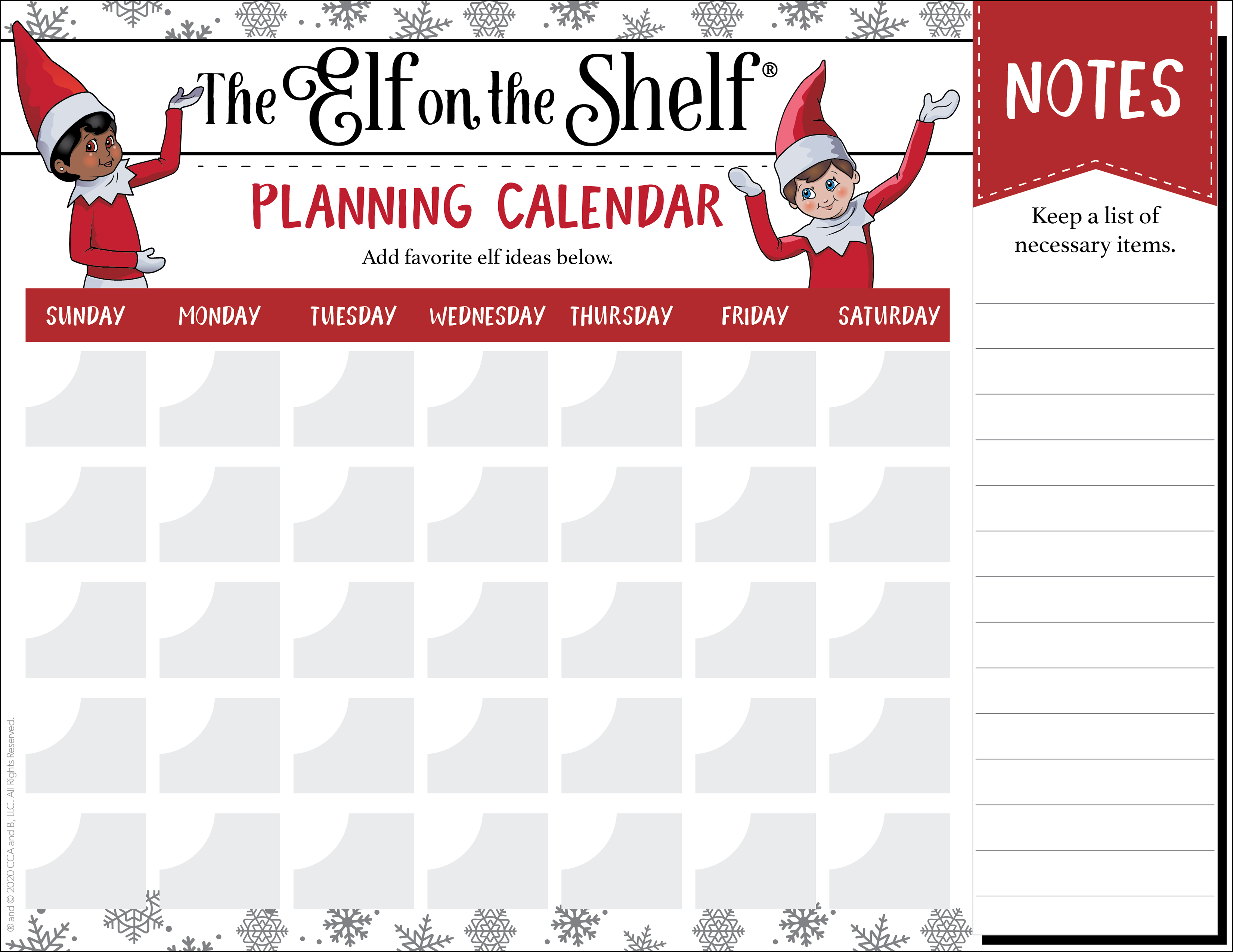 Planning Calendar Template D