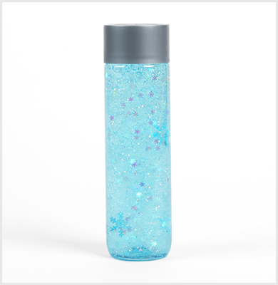 Blue snowflake sensory bottle