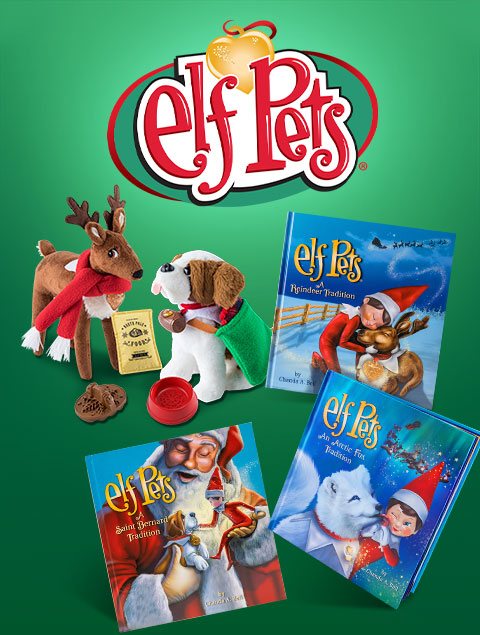 Elf Pets® logo and products, including books and accessories