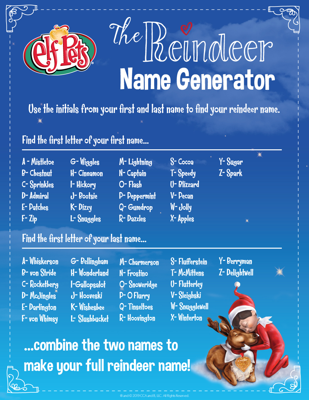 Sample Reindeer Names