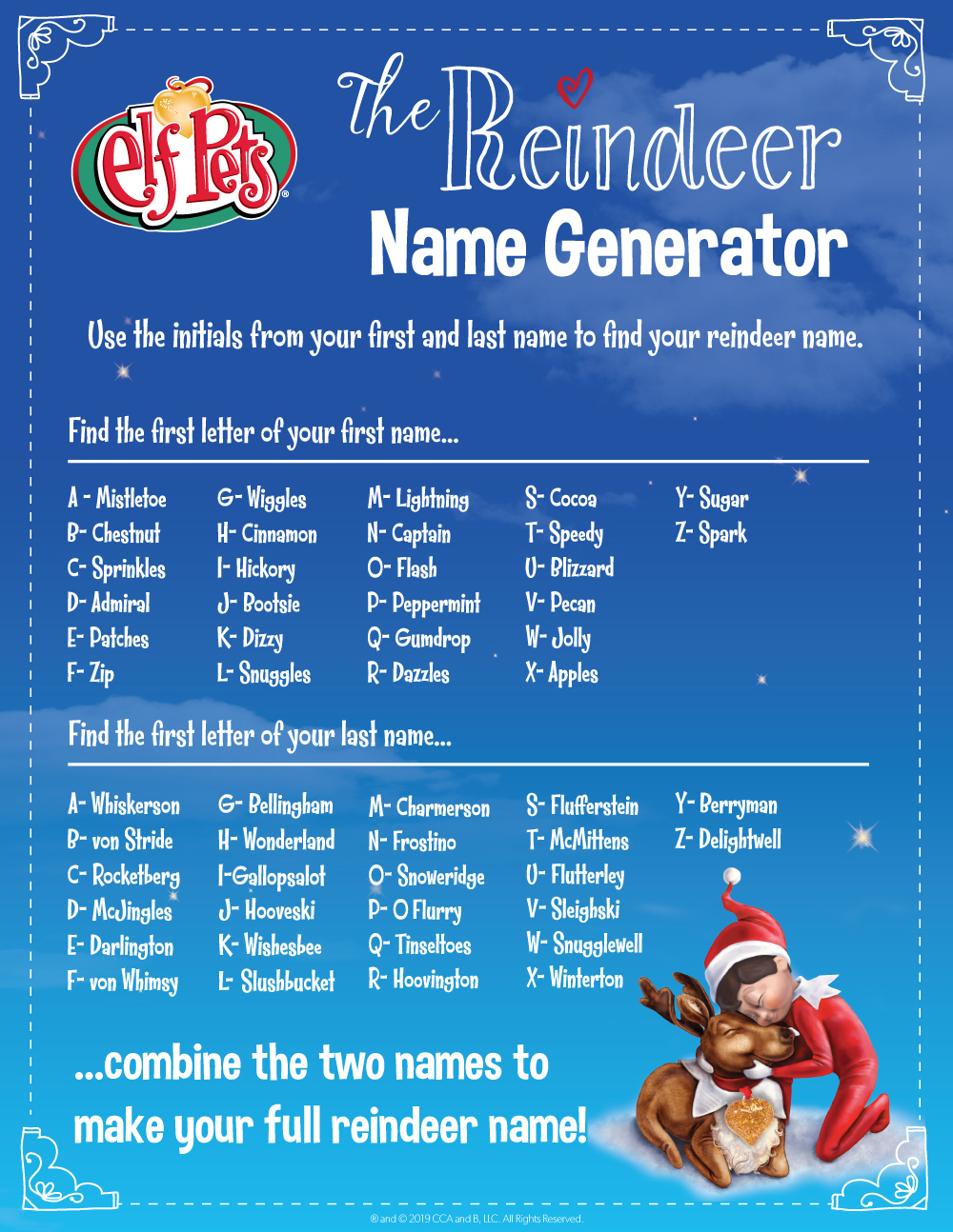 Elf On The Shelf Reindeer Name Generator