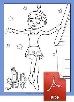 Snowflake Flying Coloring Page