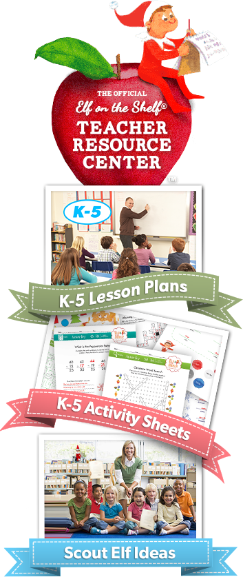Image Collage of teachers, children, and ELf On The Shelf Based Lesson Plans