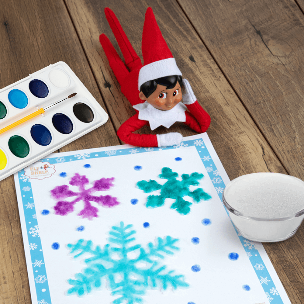 Snowflake Salt Painting: Watercolor Art for Kids