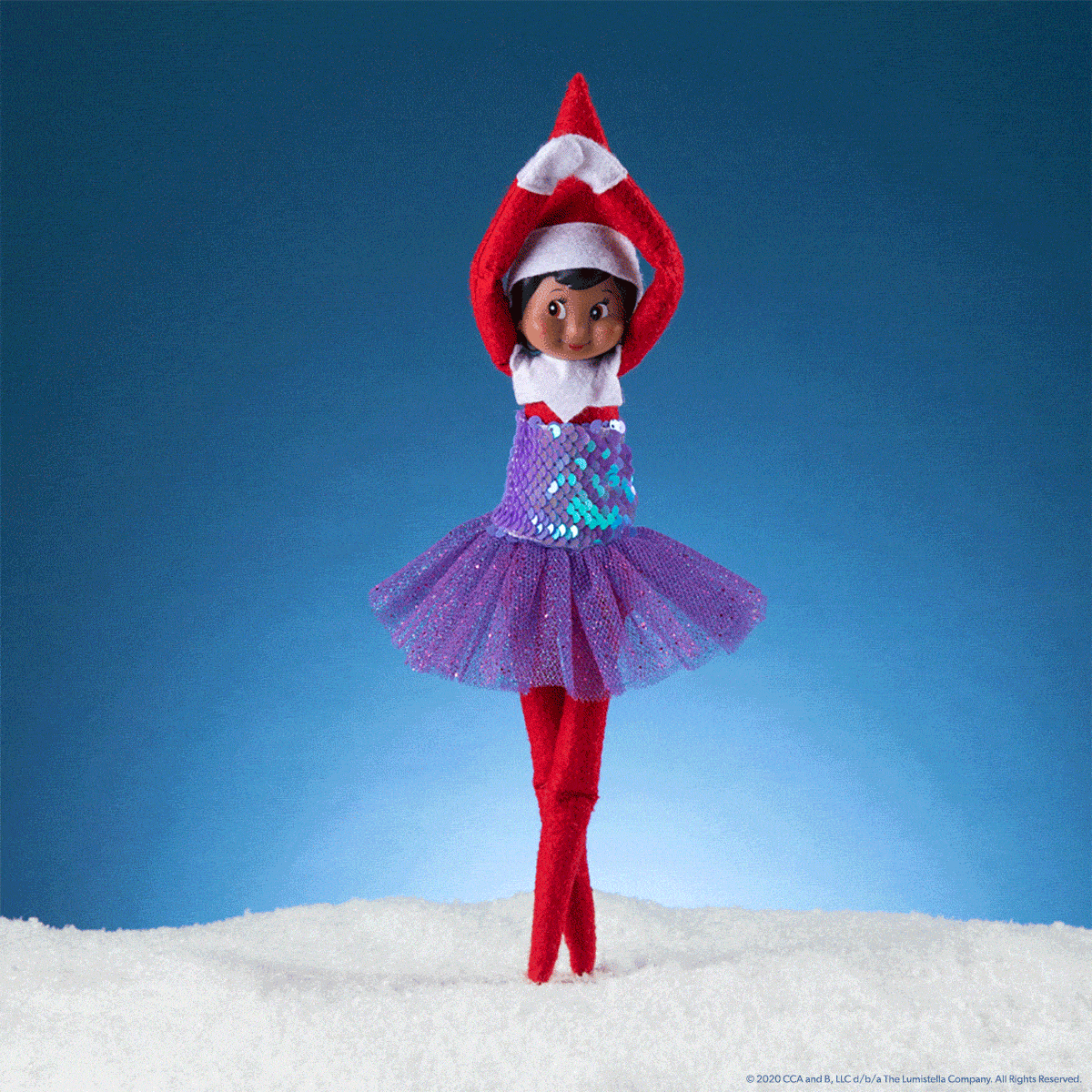 Elf in sugar plum party dress