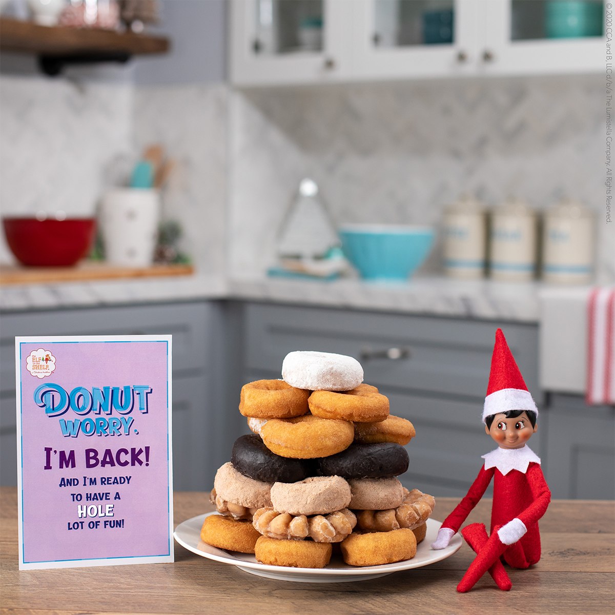 Elf, donuts, and donut delivery printable