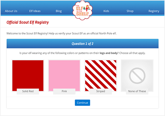 Scout Elf Registry Webpage