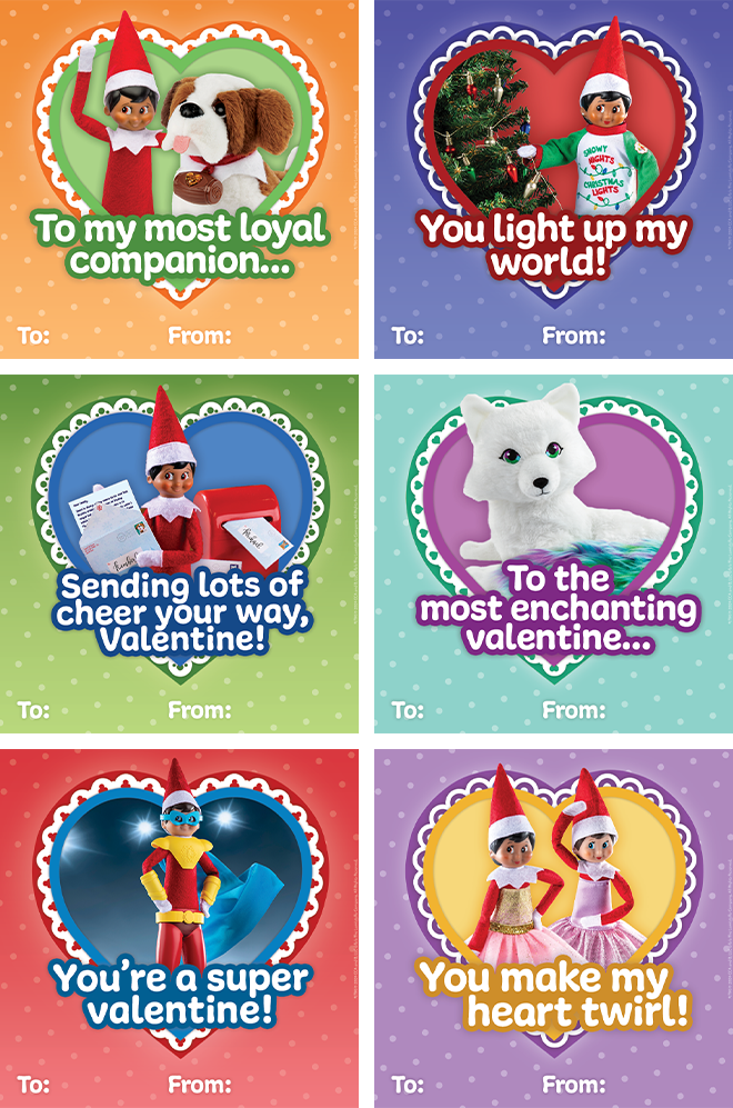 Enjoy 12 Printable Cards For Valentine s Day The Elf On The Shelf