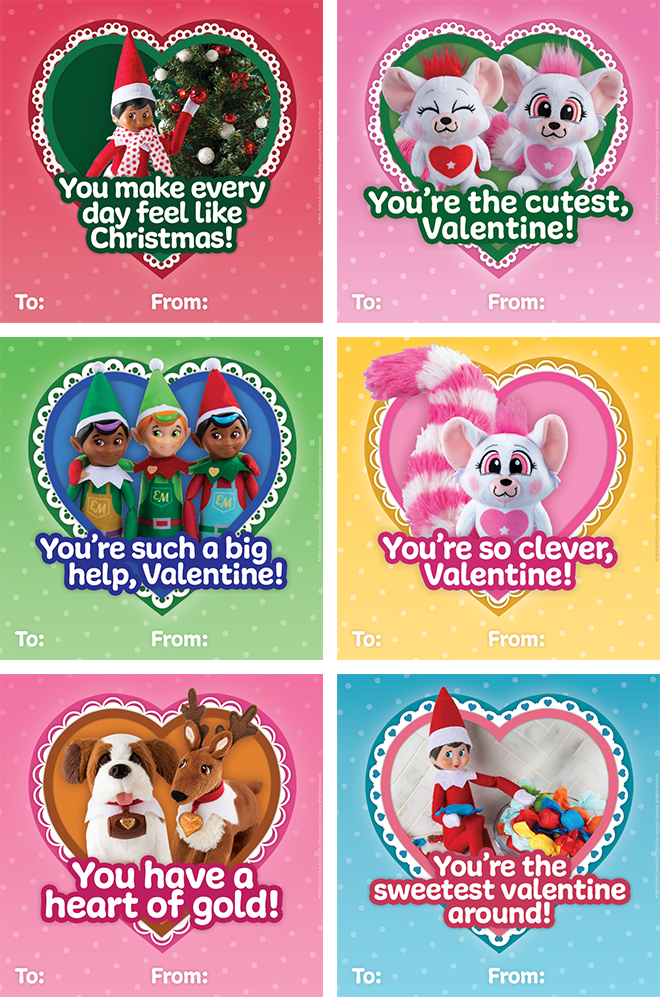 Enjoy 12 Printable Cards For Valentine s Day The Elf On The Shelf