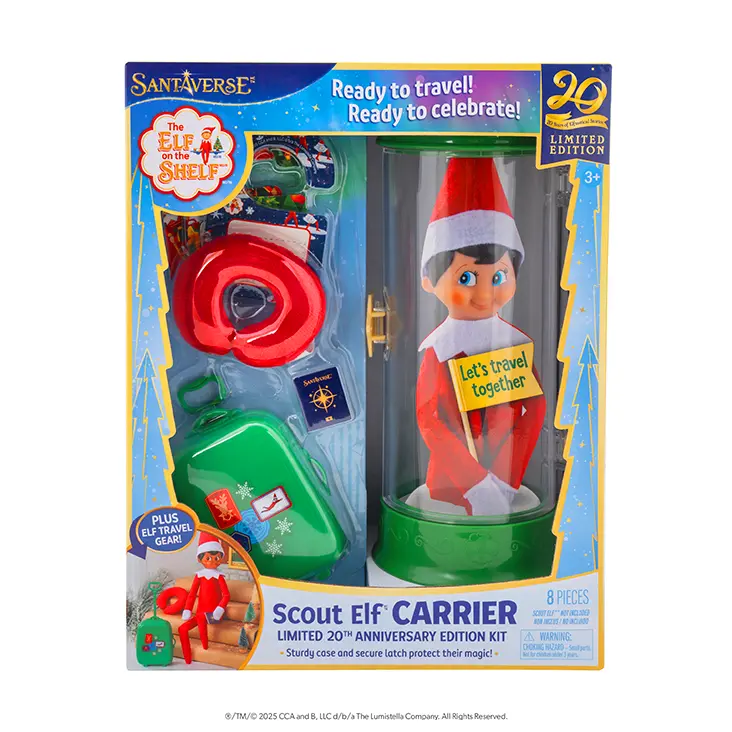 Front of the 20th Anniversary Limited Edition Scout Elf Carrier packaging