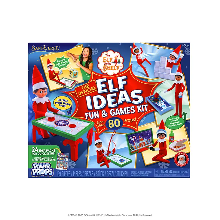 Front of the Elf Ideas Fun and Games Kit packaging