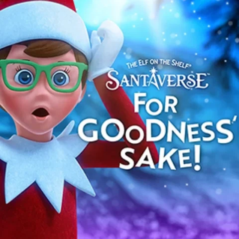 The Elf on the Shelf For Goodness' Sake! thumbnail, featuring a Scout Elf and a festive snowscape background.