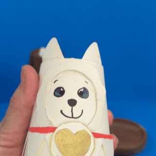 GIF of Elf PEts arctic fox paper cup craft facial expressions