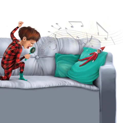 A boy sings a Christmas carol to apologize to The Elf on the Shelf who he accidentally touched