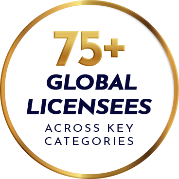 75+ global licensees across key categories