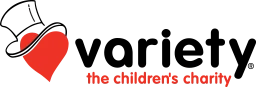 Variety logo with a tagline that says The Children's Charity