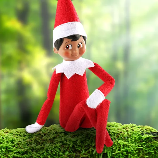 A Scout Elf sitting on a mossy hill in a forest