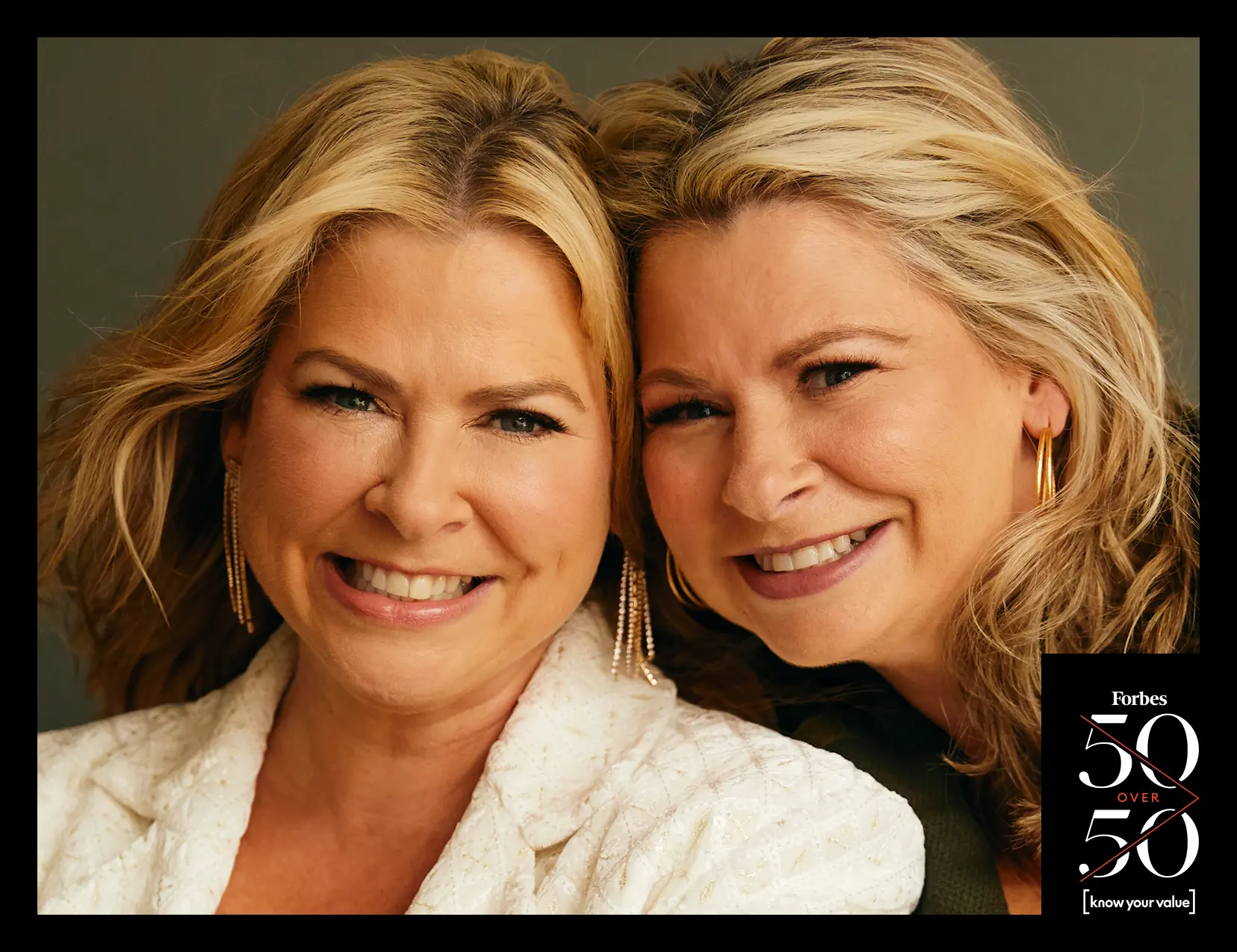 Christa Pitts and Chanda Bell group headshot. In the bottom right is the Forbes 50 over 50 logo.