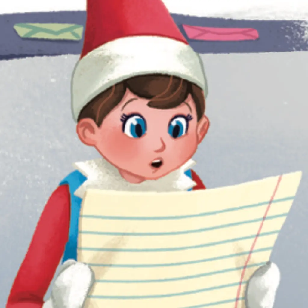 Scout Elf Pippin Snowdae is holding a piece of notebook paper which has been sent as a letter to the North Pole asking How Old is Santa Claus