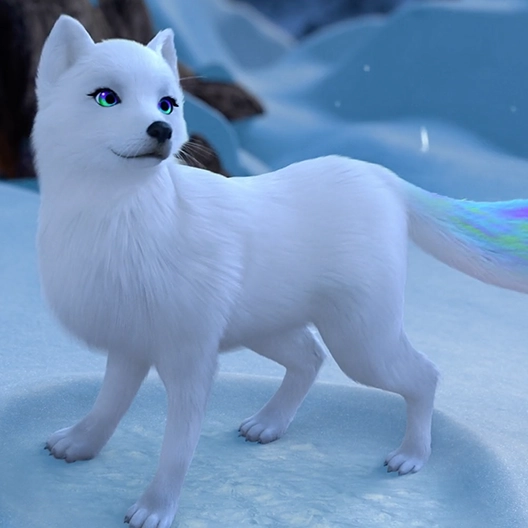 Noorah standing on snow-covered mountains. She is looking up and to the right.