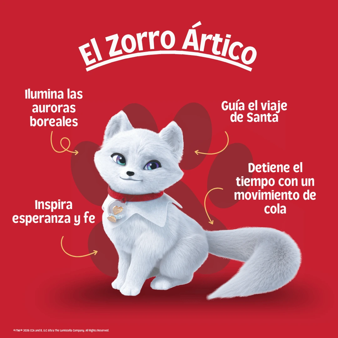 El Zorro Ártico Elf Pets® ayuda a iluminar las auroras boreales e inspira esperanza y fe dentro del Santaverse®.