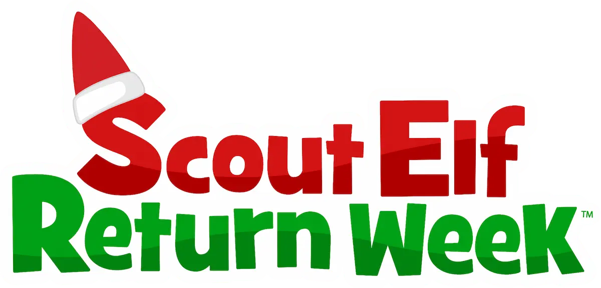 Scout Elf Return Week logo with red and green text